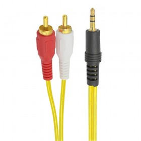 CABO 2RCA + 1P2 STEREO CRISTAL GOLD AMARELO 1,80MTRS CHIPSCE