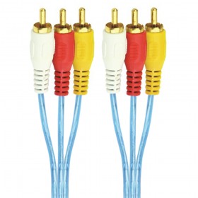 CABO 3RCA + 3RCA CRISTAL GOLD AZUL 1,80MTRS CHIPSCE
