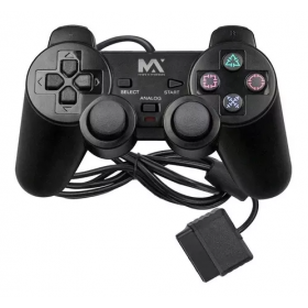 CONTROLE GAMER PS2 COM FIO PRETO MAXPP20 MAXMIDIA