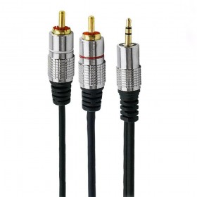 CABO 2RCA + 1P2 STEREO FITZ PLUG METAL PROFISSIONAL 2MTRS CHIPSCE